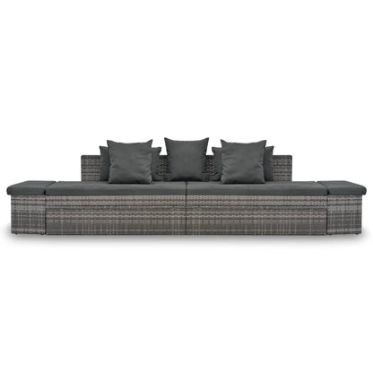 Set Divani da Giardino 4 pz con Cuscini in Polyrattan Grigio - homemem39
