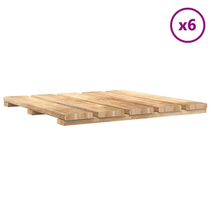 Piastrella per Decking 6 pcs Marrone 50 x 50 cm