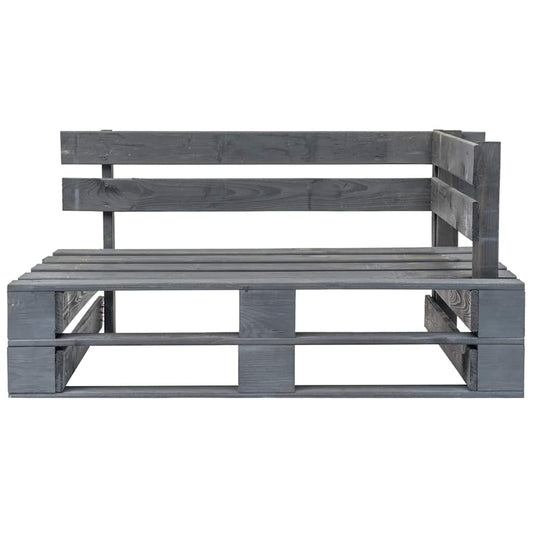 Panca Angolare da Giardino su Pallet in Legno Grigio | homemem39