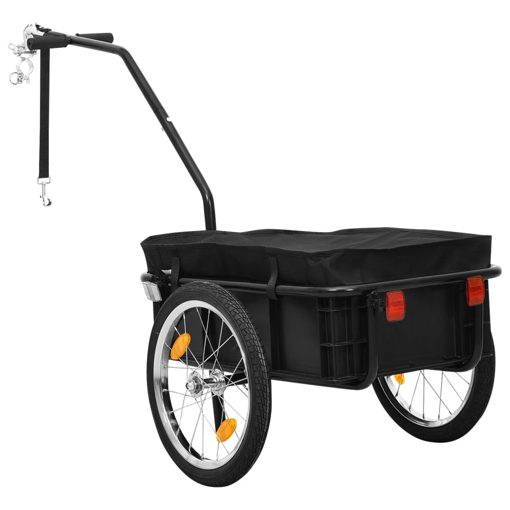Rimorchio Bici/Carrello Manuale 155x60x83 cm in Acciaio Nero - homemem39