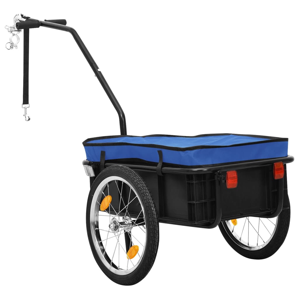 Rimorchio Bici/Carrello Manuale 155x60x83 cm in Acciaio Blu - homemem39