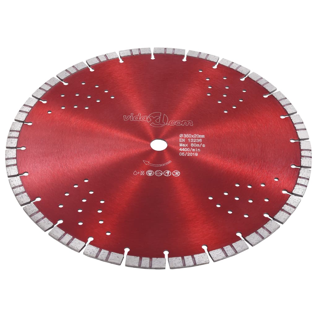 Disco da Taglio Diamantato con Turbo e Fori in Acciaio 350 mm | homemem39