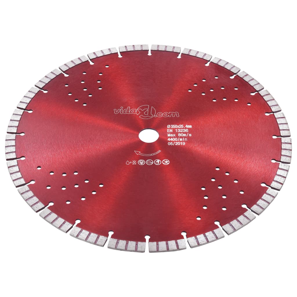 Disco da Taglio Diamantato con Turbo e Fori in Acciaio 350 mm | homemem39