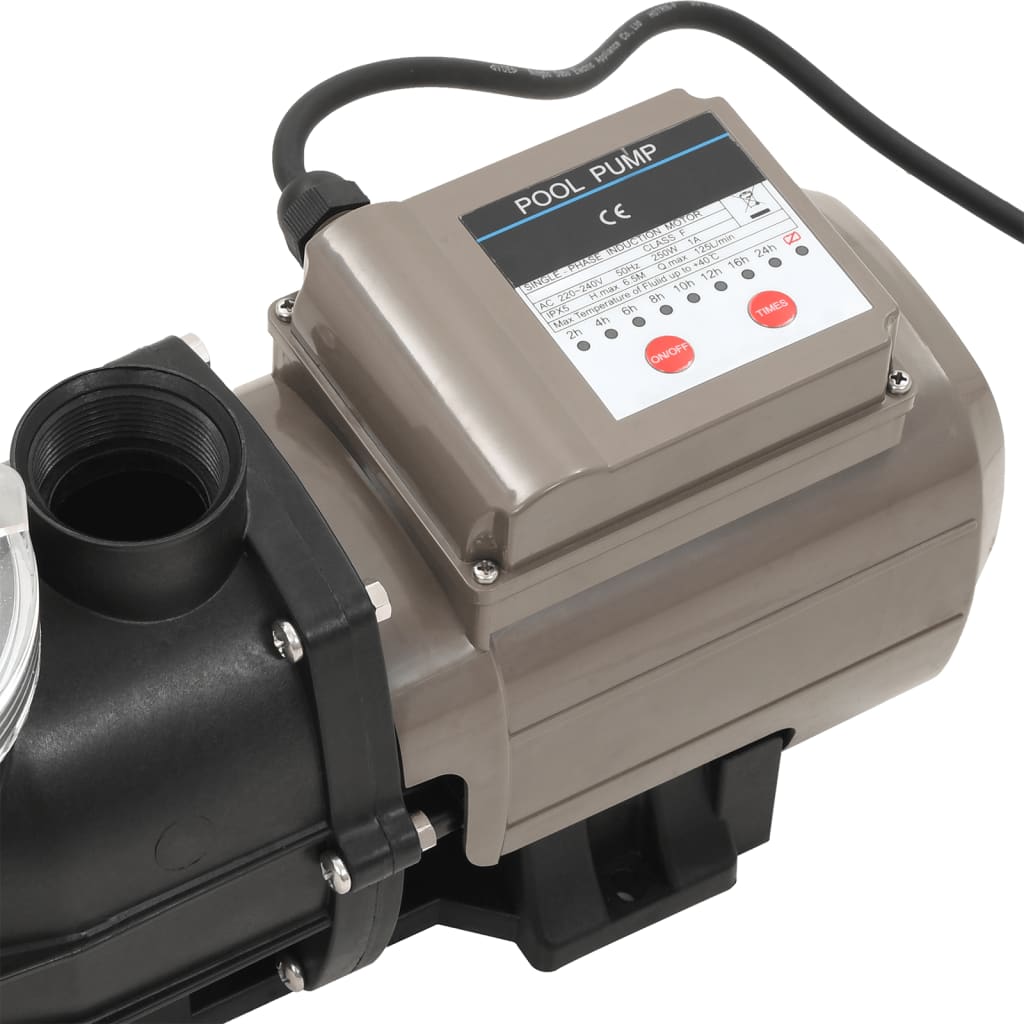 Pompa per Piscina con Timer Nera 0,25 HP 8000 L/h | homemem39