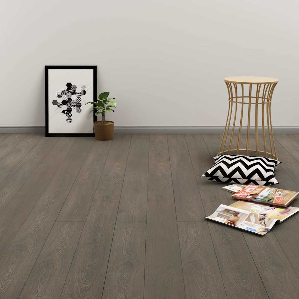 Listoni Pavimenti Autoadesivi 4,46 m² 3 mm PVC Grigio e Marrone - homemem39