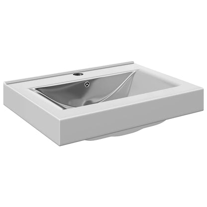 Lavandino con Troppopieno 60x46x16 cm in Ceramica Argento | homemem39