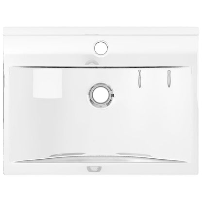 Lavandino con Troppopieno 60x46x16 cm in Ceramica Argento - homemem39