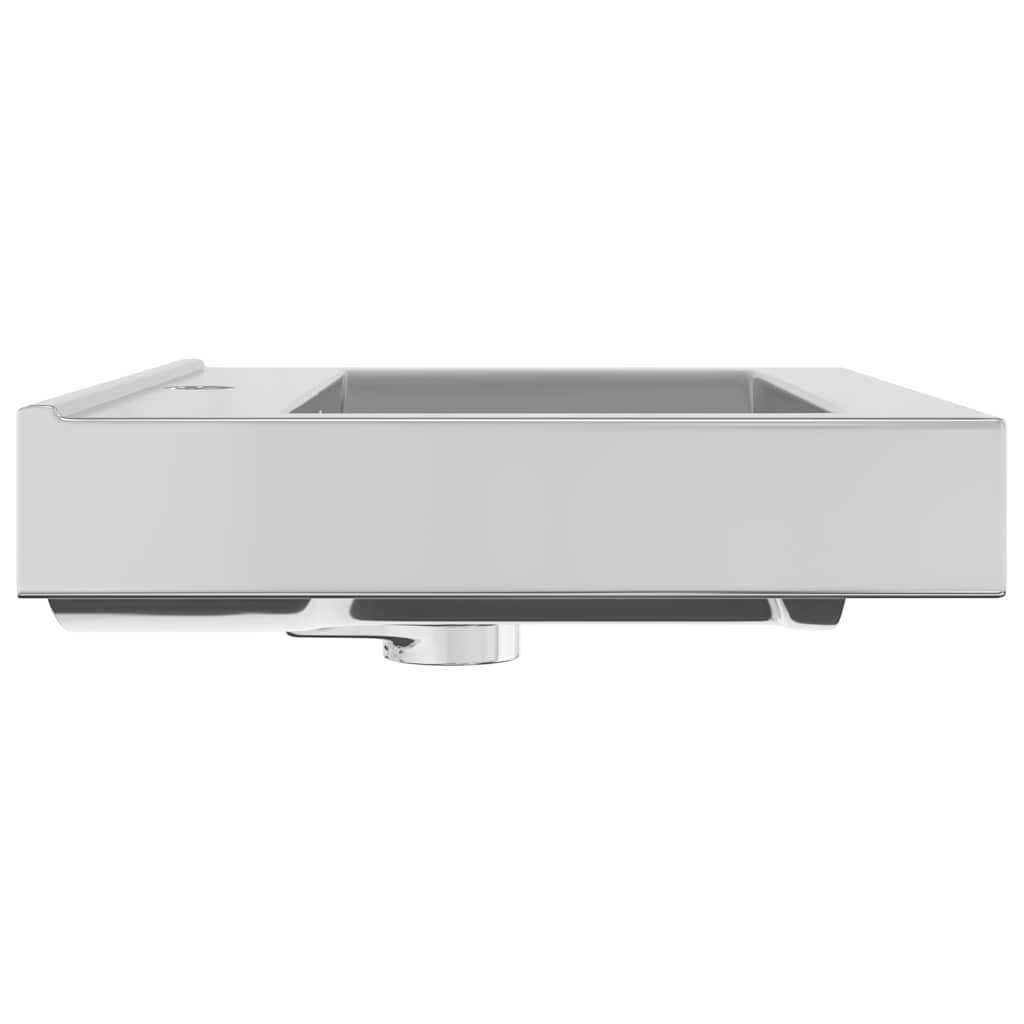 Lavandino con Troppopieno 60x46x16 cm in Ceramica Argento - homemem39