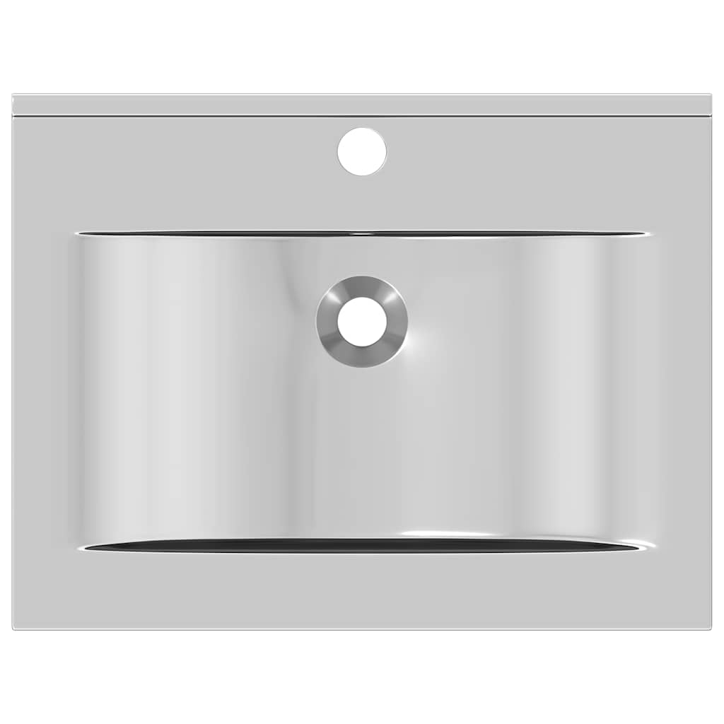 Lavandino con Troppopieno 60x46x16 cm in Ceramica Argento - homemem39