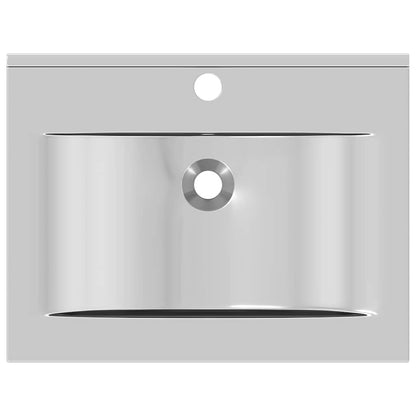 Lavandino con Troppopieno 60x46x16 cm in Ceramica Argento - homemem39