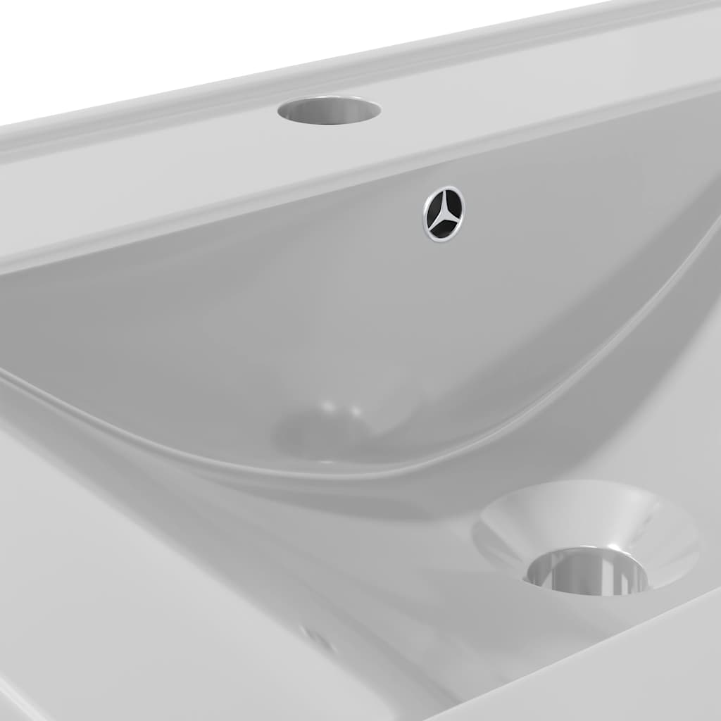 Lavandino con Troppopieno 60x46x16 cm in Ceramica Argento - homemem39