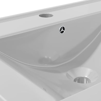 Lavandino con Troppopieno 60x46x16 cm in Ceramica Argento - homemem39