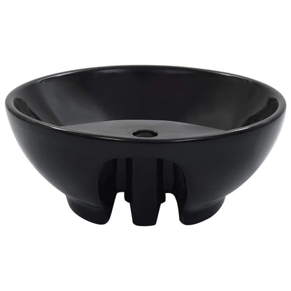 Lavandino con Troppopieno 46,5x18 cm in Ceramica Nero | homemem39