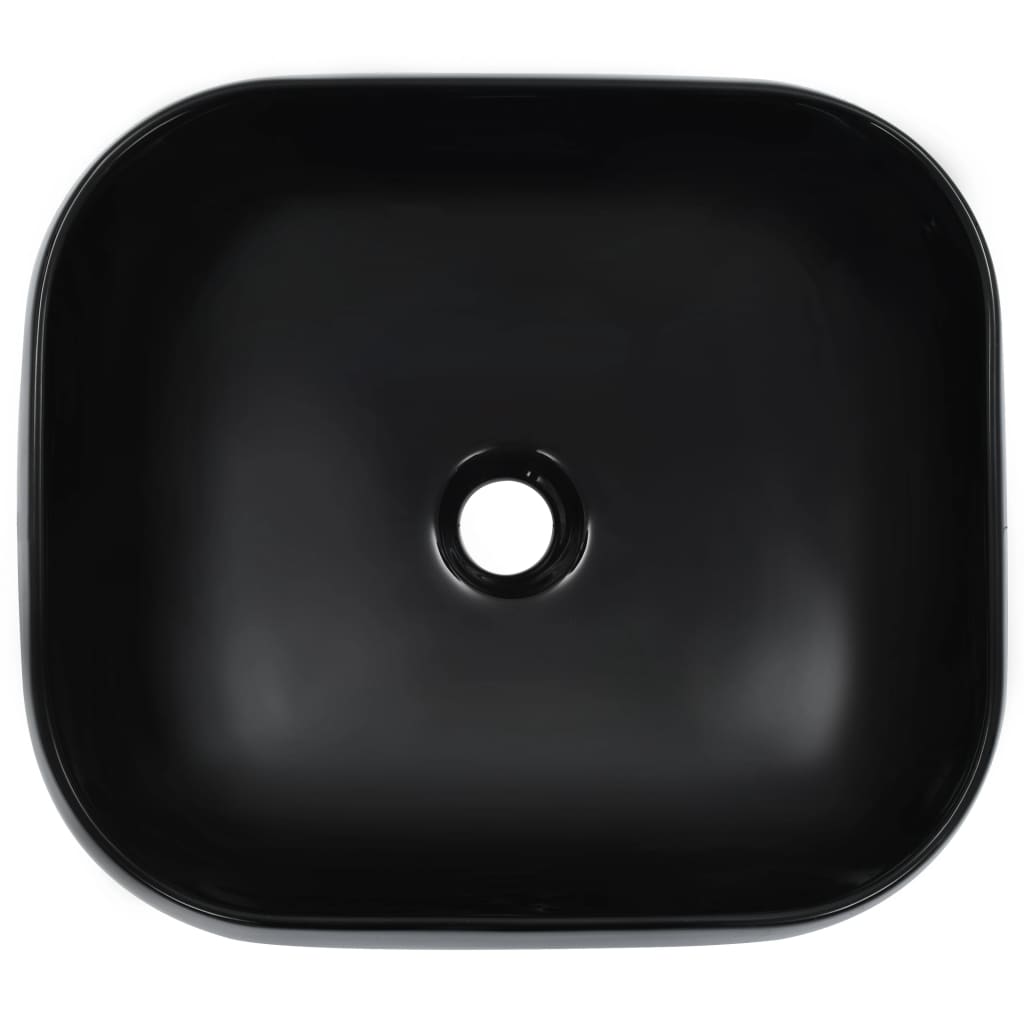 Lavandino 44,5x39,5x14,5 cm in Ceramica Nero | homemem39