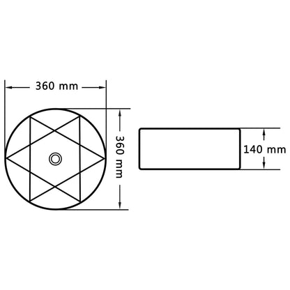 Lavandino 36x14 cm in Ceramica Nero | homemem39
