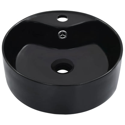 Lavandino con Troppopieno 36x13 cm in Ceramica Nero | homemem39