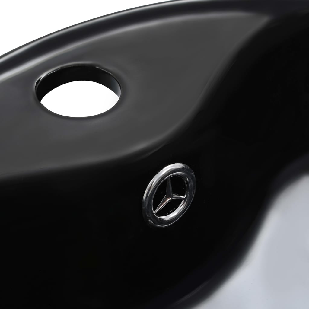 Lavandino con Troppopieno 36x13 cm in Ceramica Nero | homemem39