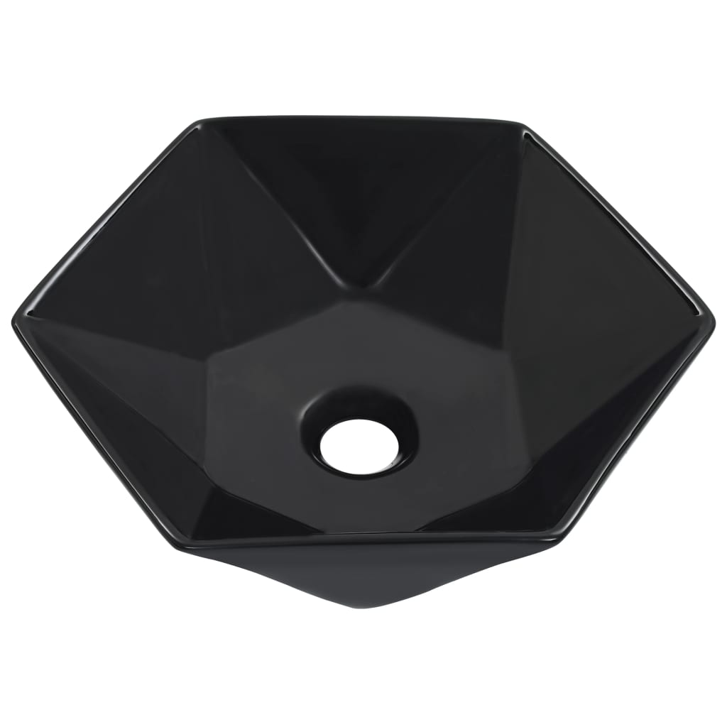 Lavandino 41x36,5x12 cm in Ceramica Nero | homemem39