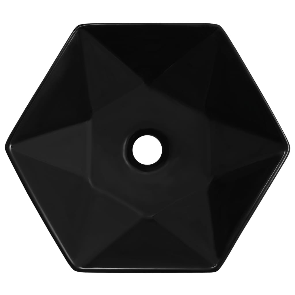 Lavandino 41x36,5x12 cm in Ceramica Nero | homemem39