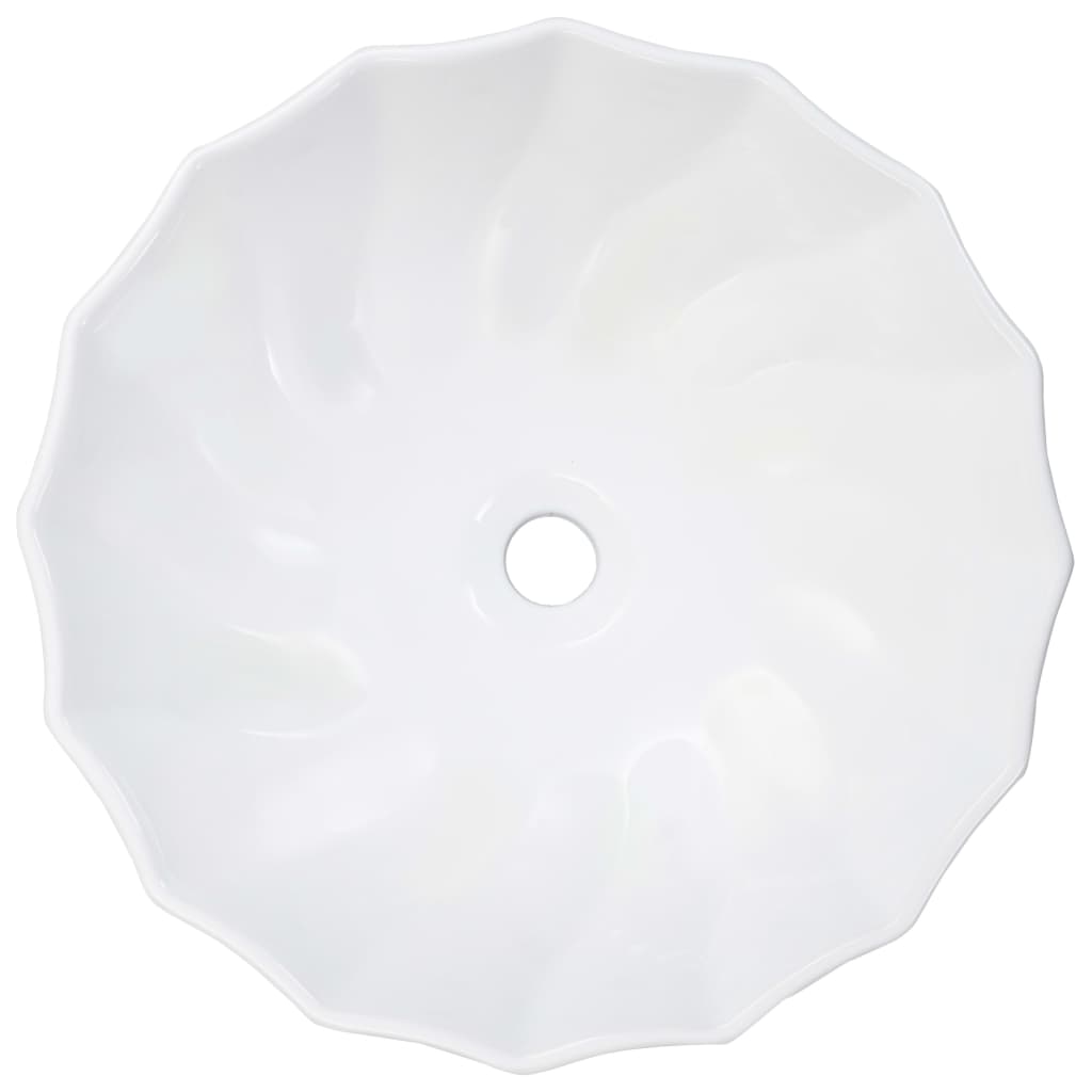 Lavandino 46x17 cm in Ceramica Bianco | homemem39