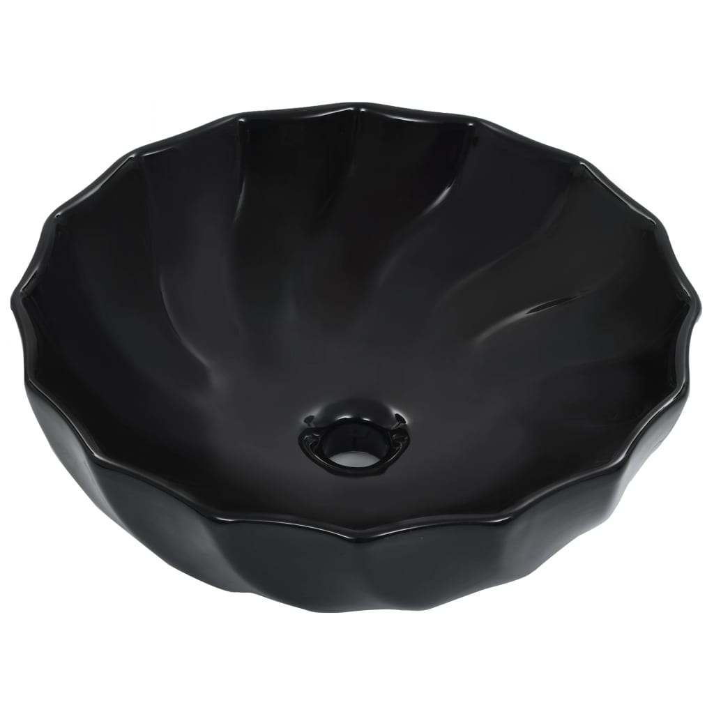 Lavandino 46x17 cm in Ceramica Nero | homemem39