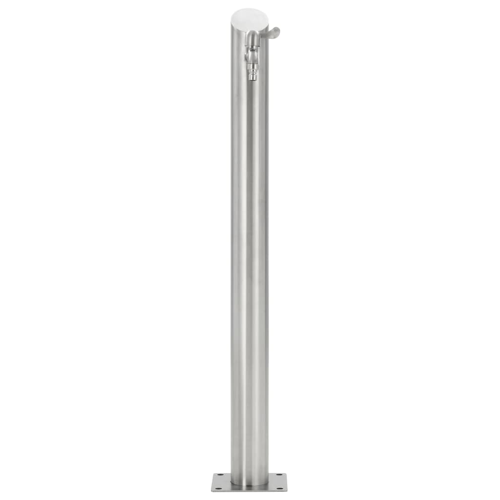Fontanella a Colonna in Acciaio Inossidabile Rotonda 95 cm