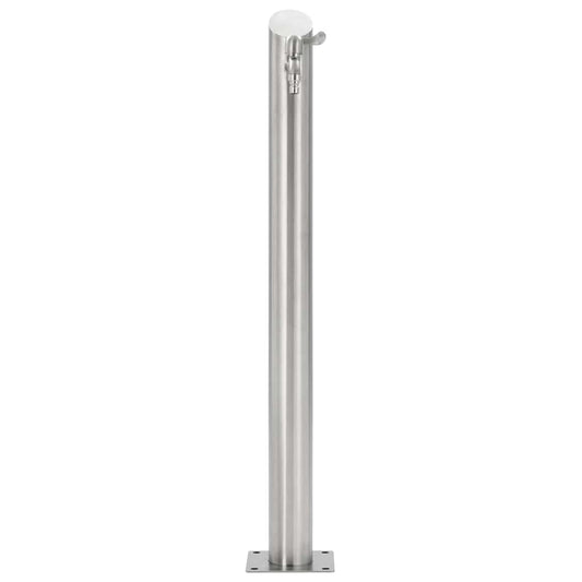 Fontanella a Colonna in Acciaio Inossidabile Rotonda 95 cm