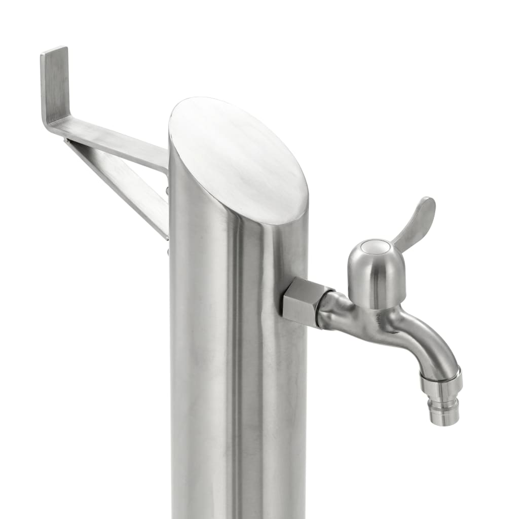 Fontanella a Colonna in Acciaio Inossidabile Rotonda 95 cm