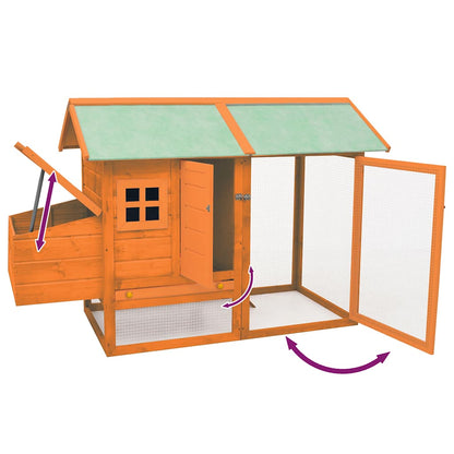 Gabbia per Polli in Legno Massello di Pino e Abete 170x81x110cm - homemem39