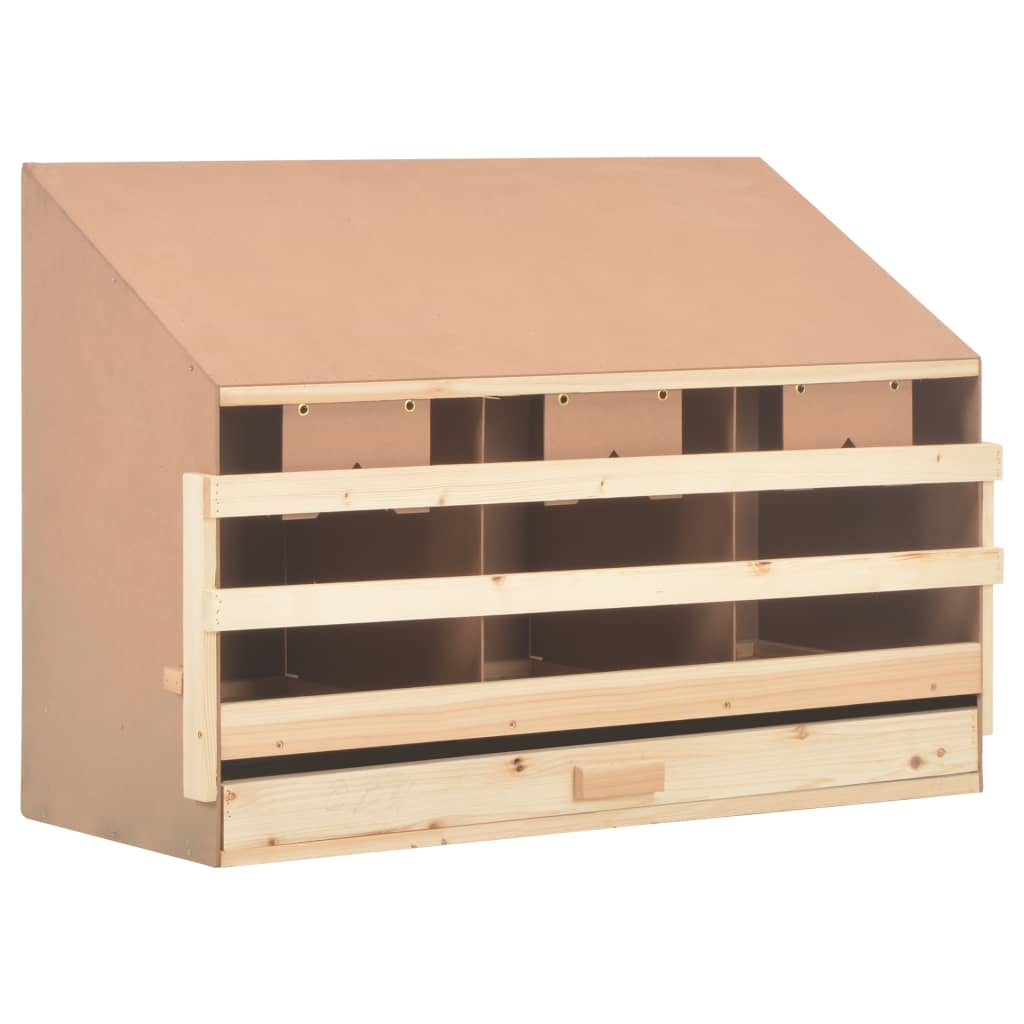 Casetta Cova per Galline 3 Scomparti 93x40x65 cm Legno di Pino - homemem39