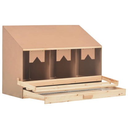 Casetta Cova per Galline 3 Scomparti 93x40x65 cm Legno di Pino - homemem39