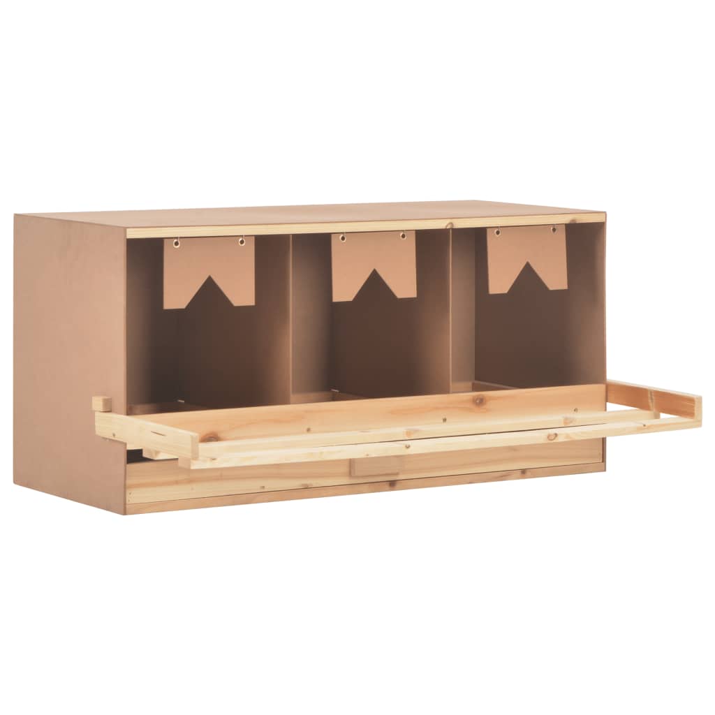 Casetta Cova per Galline 3 Scomparti 96x40x45 cm Legno di Pino