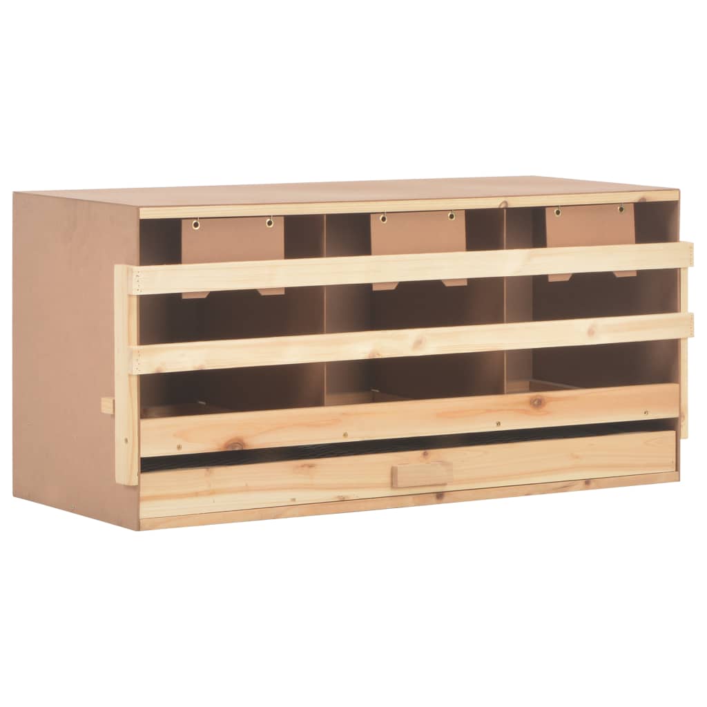 Casetta Cova per Galline 3 Scomparti 96x40x45 cm Legno di Pino