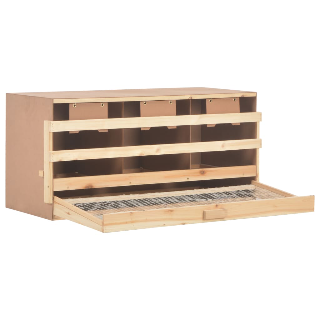 Casetta Cova per Galline 3 Scomparti 96x40x45 cm Legno di Pino