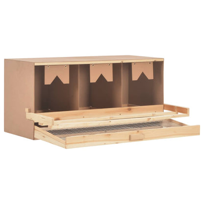 Brooding House for Hens 3 Compartments 96x40x45 cm Pine Wood