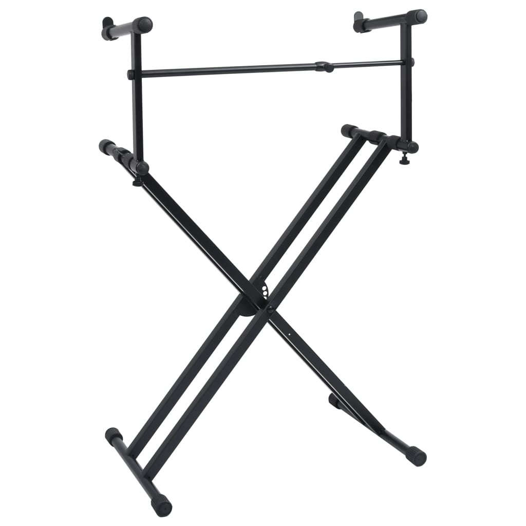 Supporto per Tastiera Musicale a Doppia Staffa a X Nero | homemem39