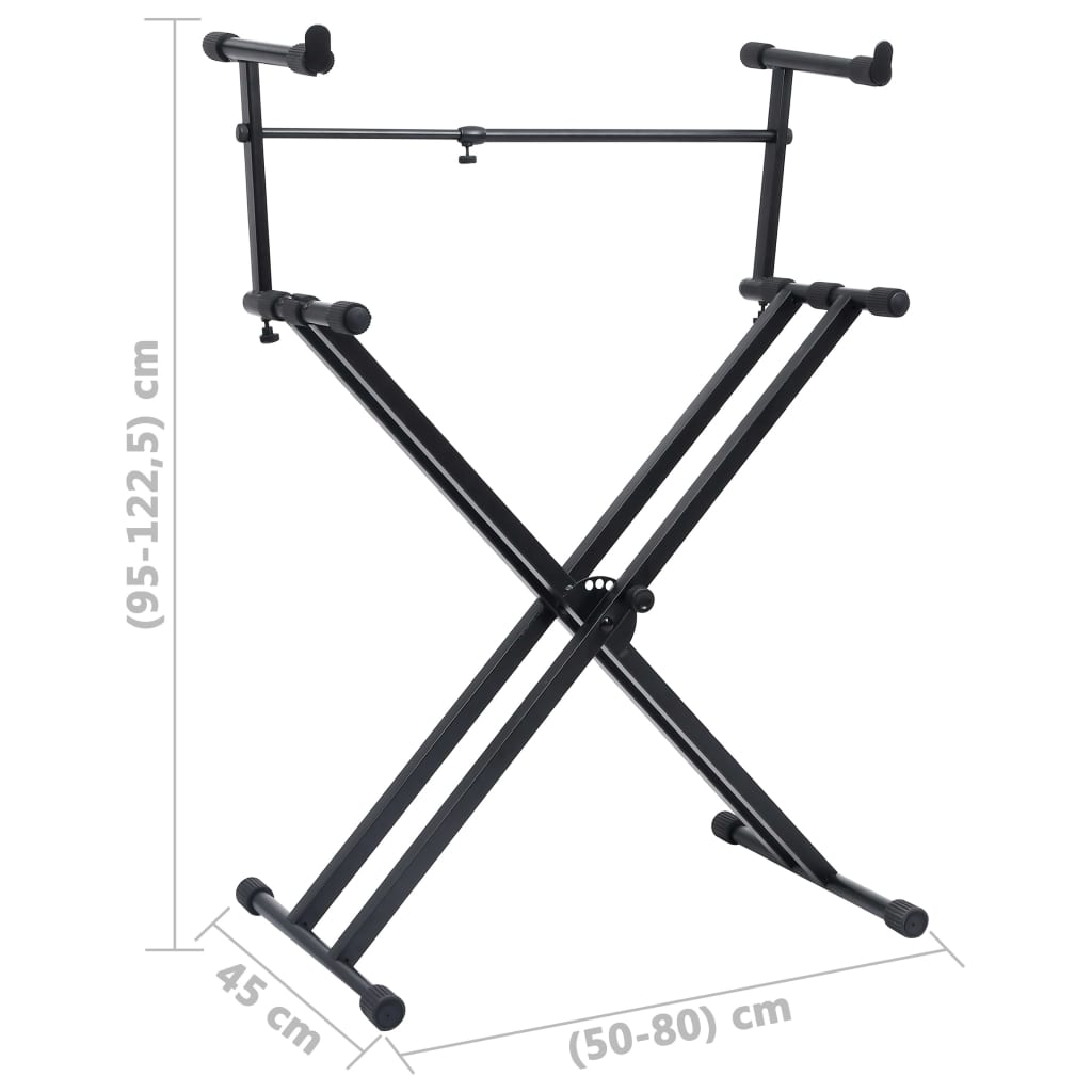 Supporto per Tastiera Musicale a Doppia Staffa a X Nero | homemem39