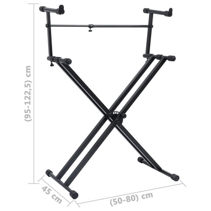 Supporto per Tastiera Musicale a Doppia Staffa a X Nero | homemem39