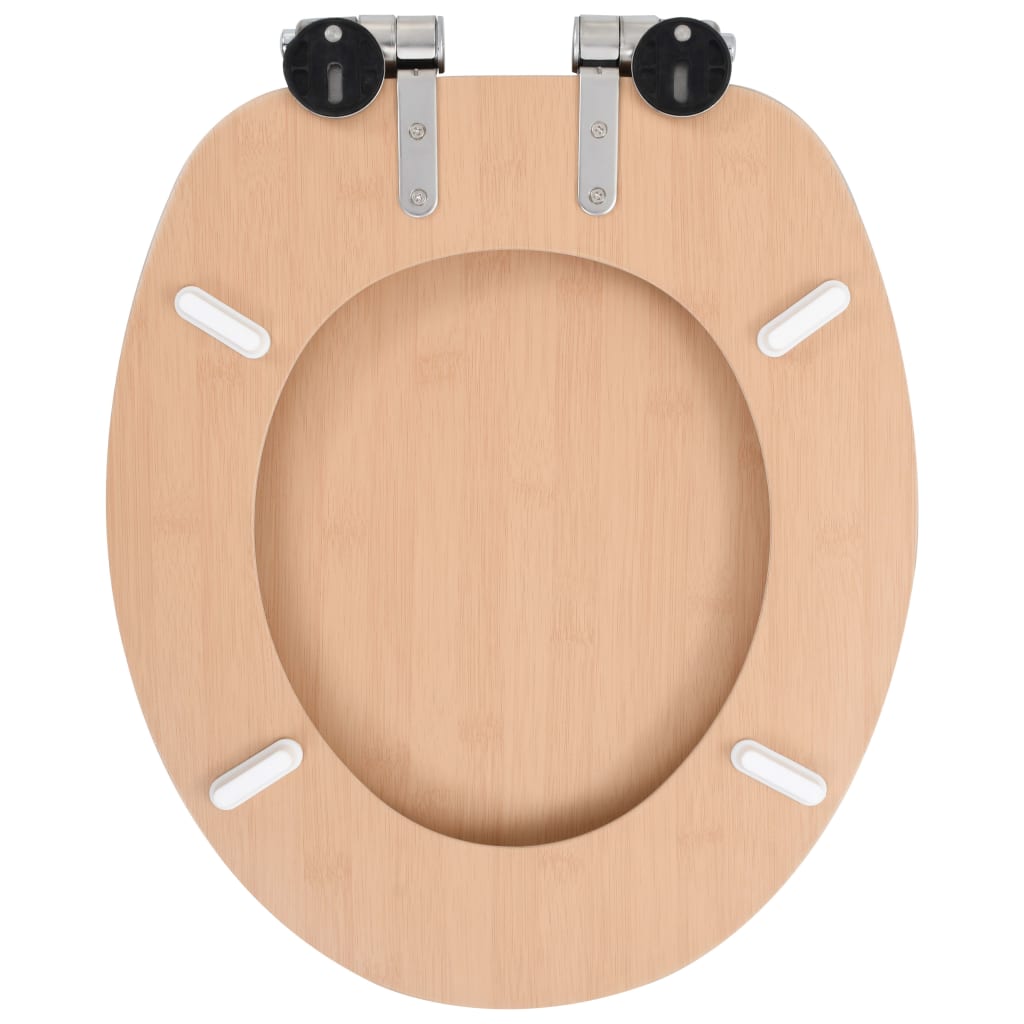 Tavoletta WC Coperchio Chiusura Morbida MDF Design a Bambù