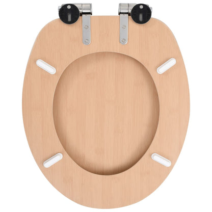 Toilettensitz mit sanft schließendem Deckel, MDF-Bambus-Design