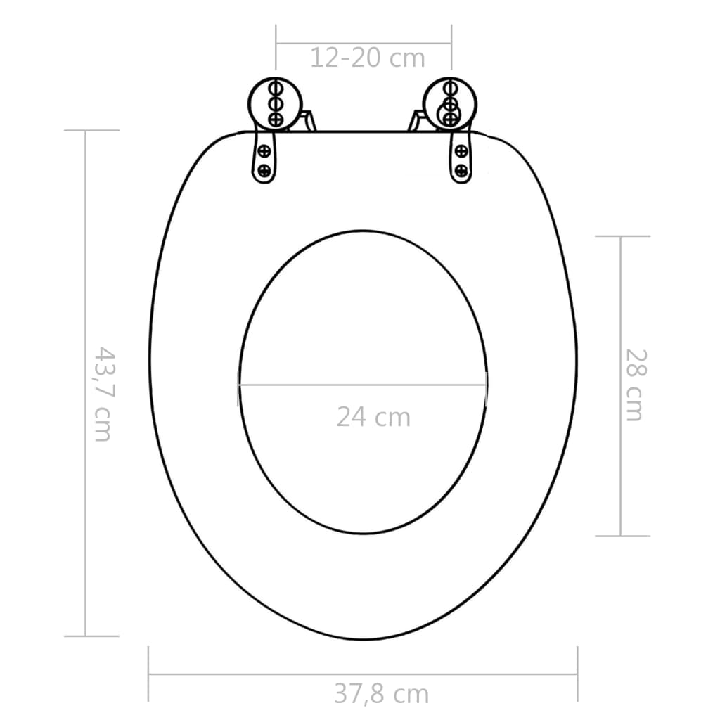 Tavoletta WC Coperchio Chiusura Morbida MDF Design a Bambù