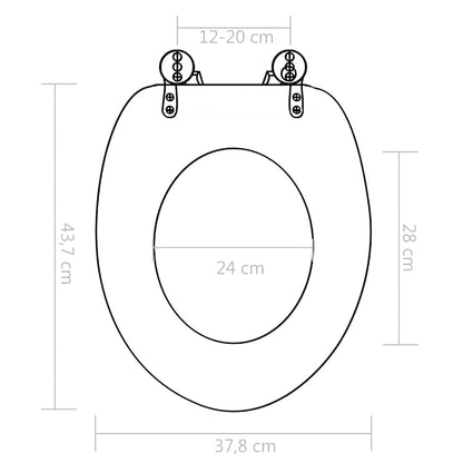 Tavoletta WC con Coperchio MDF Design a Bambù