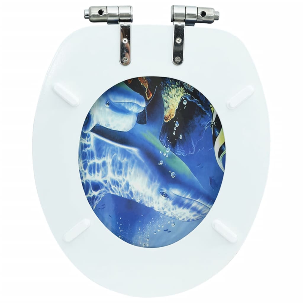Tavoletta WC Coperchio Chiusura Morbida MDF Delfini | homemem39