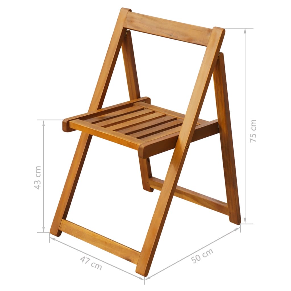 Set da Pranzo da Giardino 5 pz Pieghevole in Massello di Acacia | homemem39