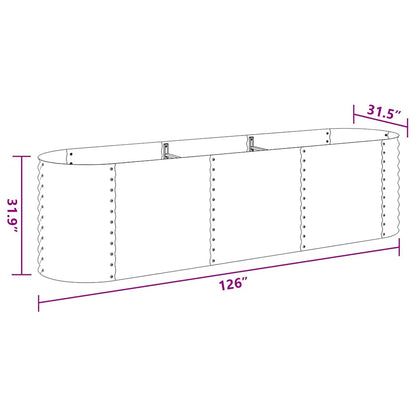 Letto Rialzato Giardino 320x80x81 cm in Acciaio Zincato Argento | homemem39