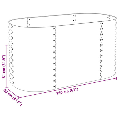 Letto Rialzato Giardino 160x80x81 cm in Acciaio Zincato Argento - homemem39