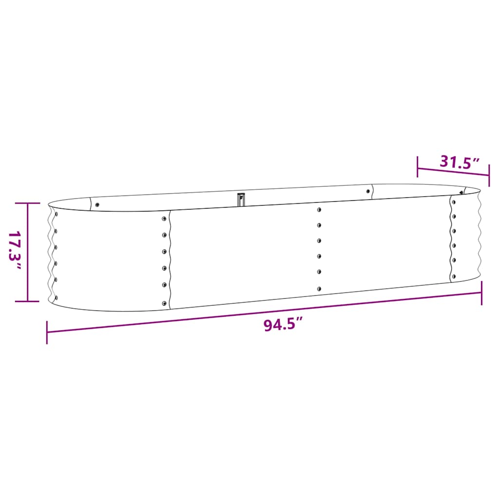 Letto Rialzato Giardino 240x80x44 cm in Acciaio Zincato Argento | homemem39