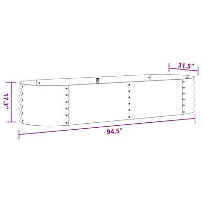 Letto Rialzato Giardino 240x80x44 cm in Acciaio Zincato Argento | homemem39
