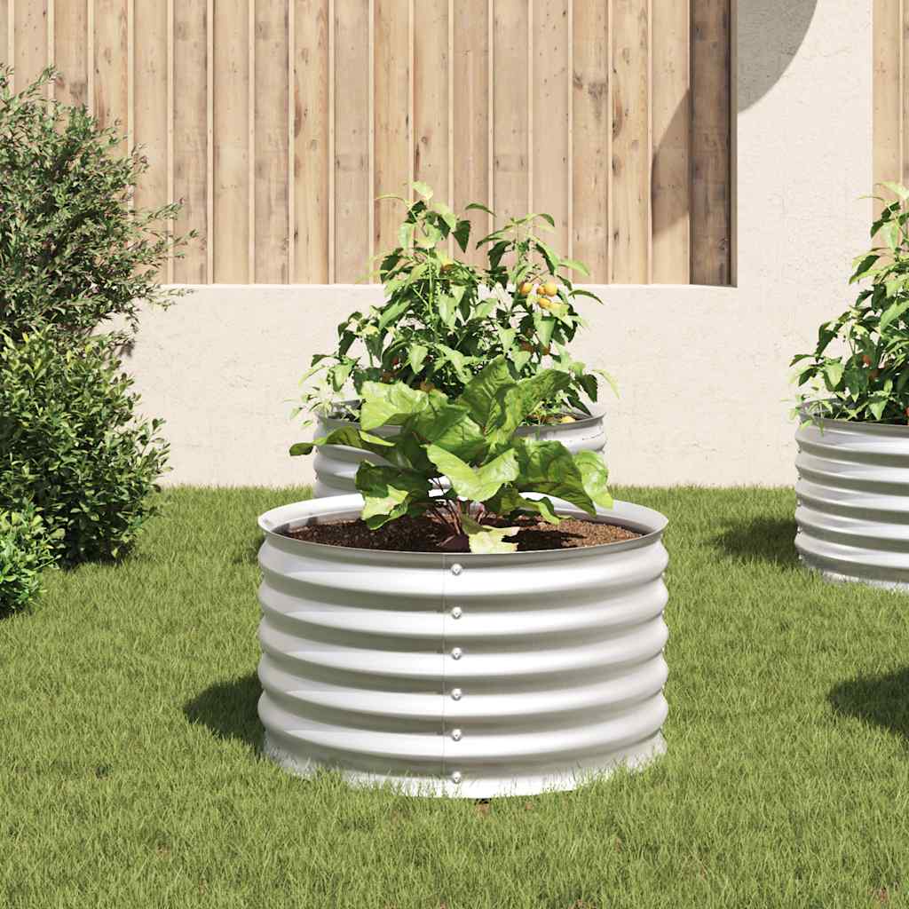 Letto Rialzato Giardino 80x80x44 cm in Acciaio Zincato Argento | homemem39