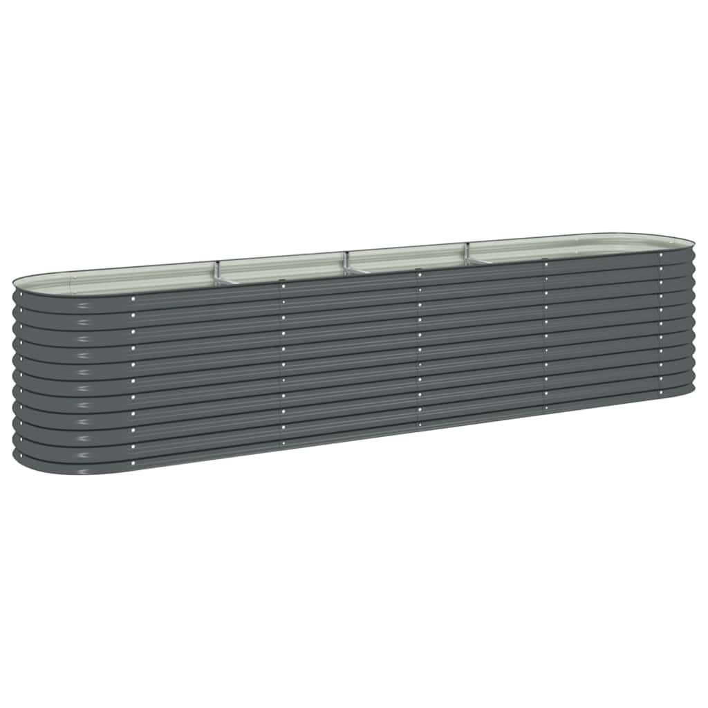 Letto Rialzato Giardino 400x80x81 cm in Acciaio Zincato Grigio